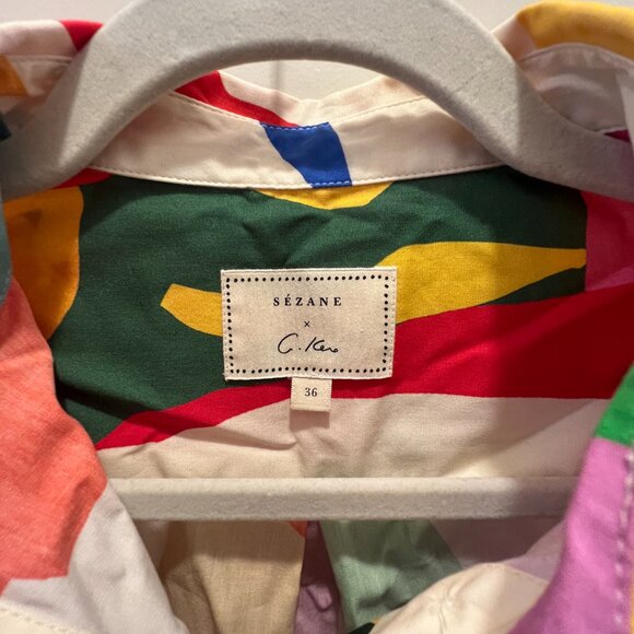 Sézane Collab C. Kero Colorful Abstract Blouse – EU 36 (US S) - Picture 2 of 4